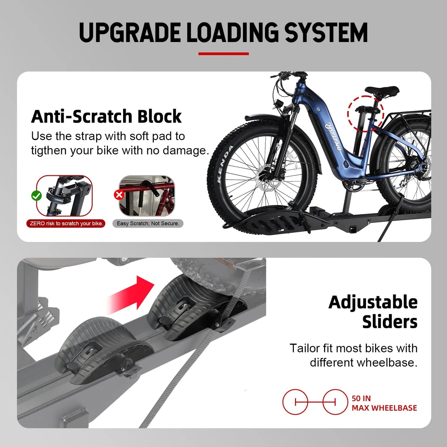 Young Electric SOLE R Hitch Bike Rack | 2’’ Receiver, 100 LBS Capacity - Freedom Mobility