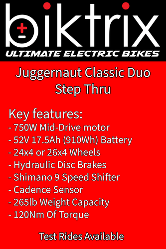 Biktrix Juggernaut Classic Duo Step-Thru - Freedom Mobility